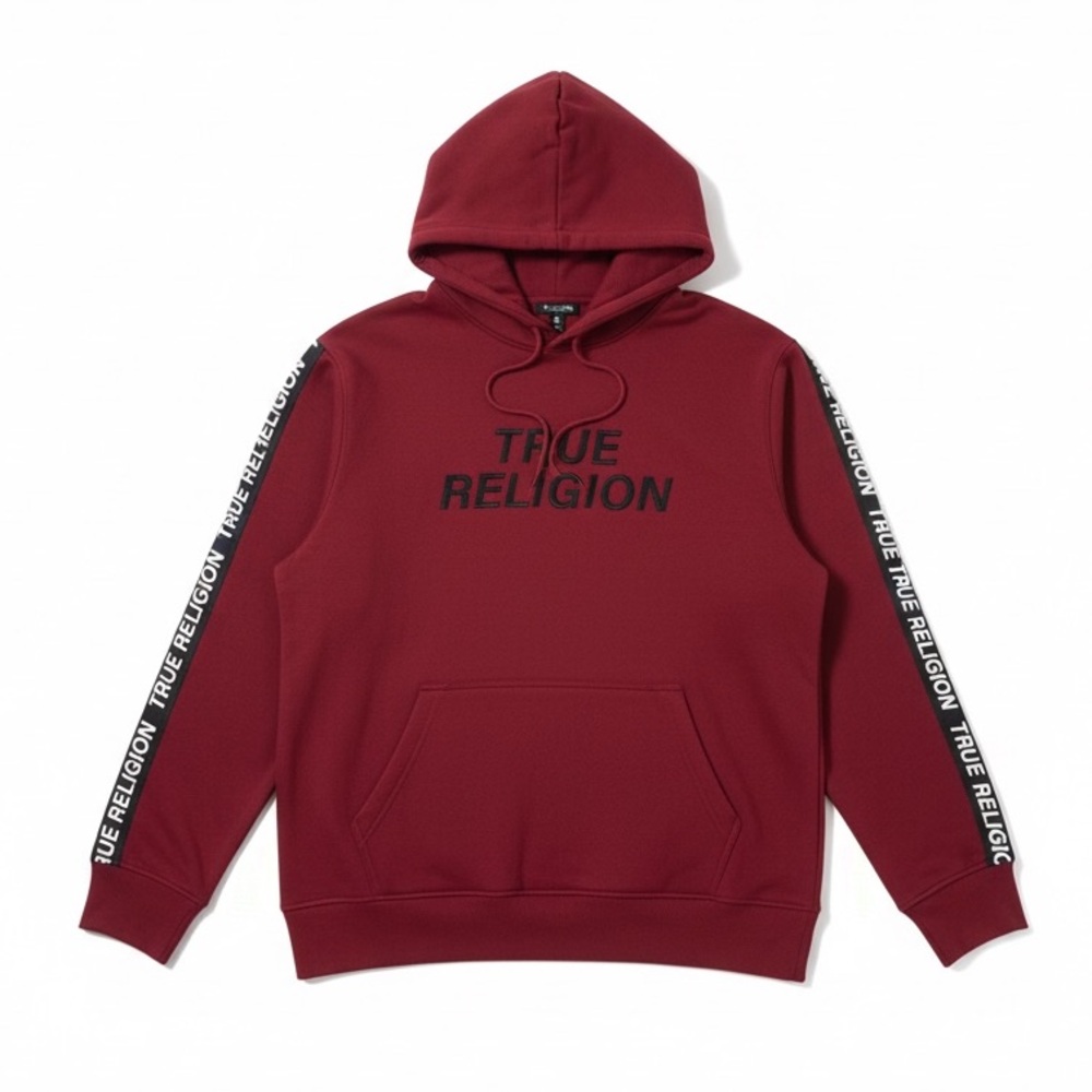 True Religion Red Hoodie Pullover Sweatshirt